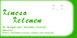 kincso kelemen business card